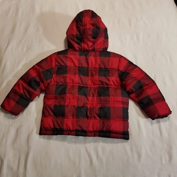 Healthtex boys size 3T Buffalo plaid attached hood jacket, NEW - Picture 2 of 5
